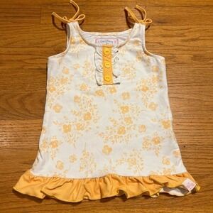Sweethoney Yellow and White Floral Dress Size 2T Soft Knit Ruffle